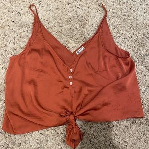 dark orange/brownish silk tank top